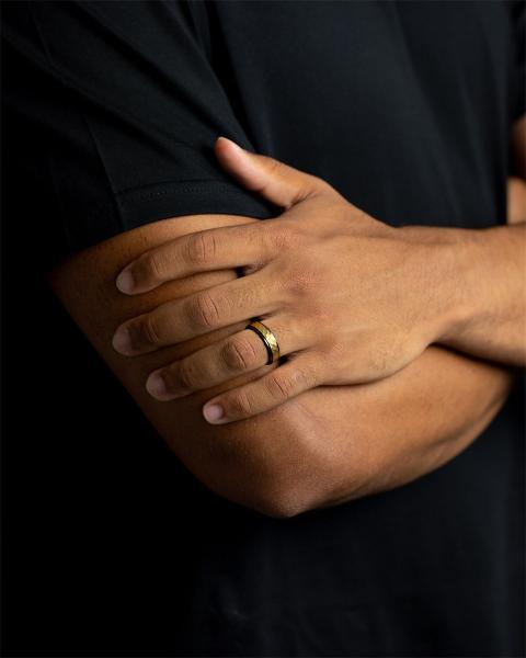 6 mm Titanring mit schwarzem und goldenem Finish - Duplus Black Gold